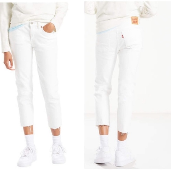 Levi's Denim - Levi’s White High Waist Crop Boyfriend Jeans
